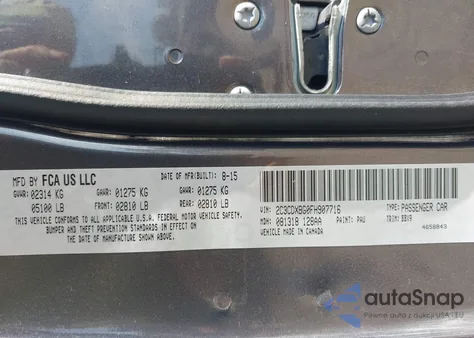 2015 Dodge Charger Se from USA, damaged, VIN 2C3CDXBG0FH907716